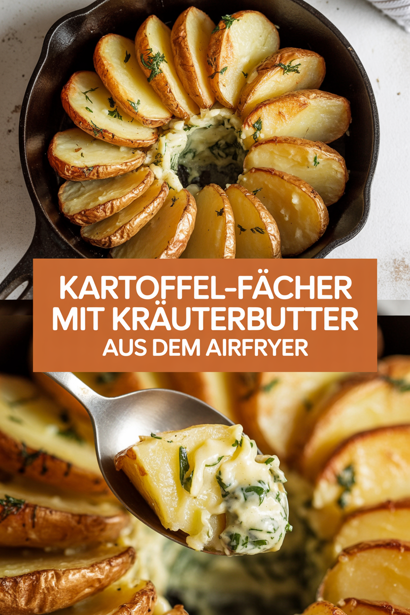 Kartoffel-Fächer mit Kräuterbutter aus dem Airfryer