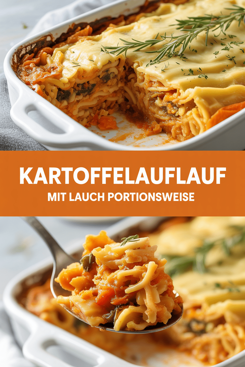 Kartoffelauflauf mit Lauch portionsweise