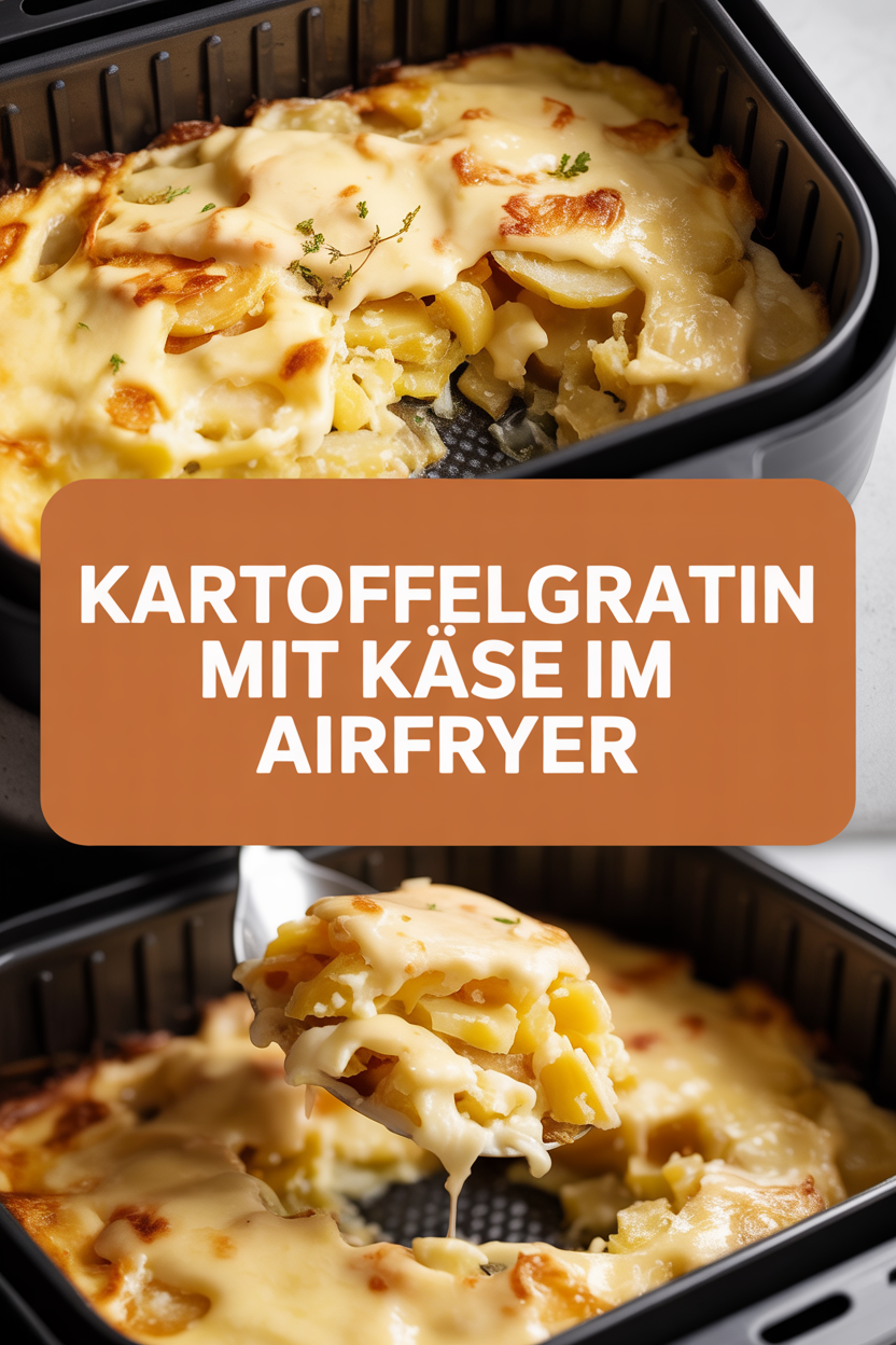 Kartoffelgratin mit Käse im Airfryer