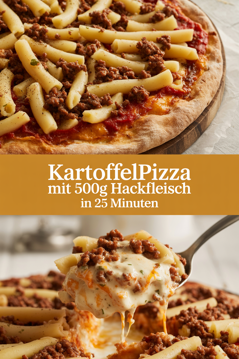 Kartoffelpizza mit 500g Hackfleisch in 25 Minuten