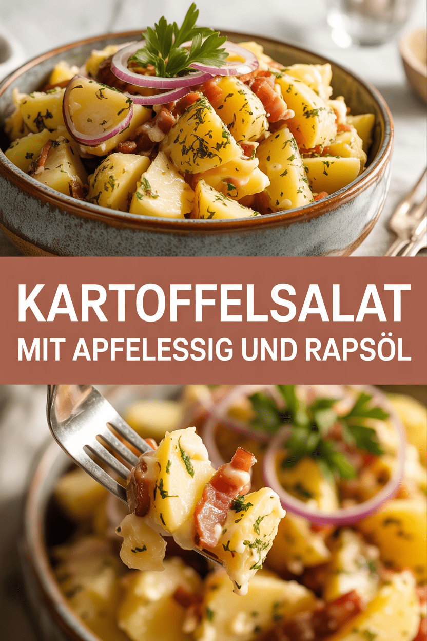 Kartoffelsalat mit Apfelessig und Rapsöl