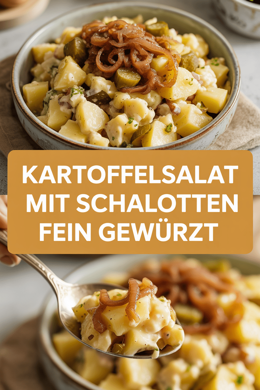 Kartoffelsalat mit Schalotten fein gewürzt