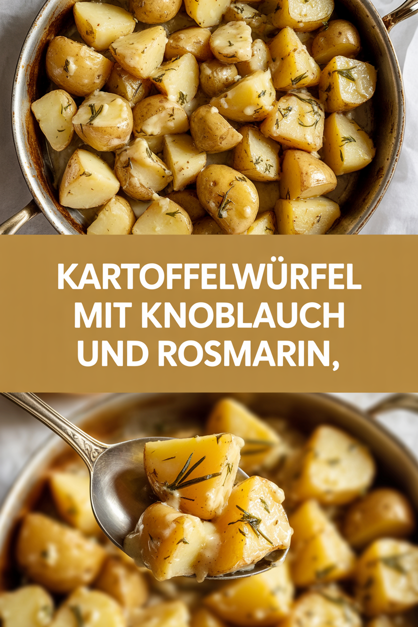 Kartoffelwürfel mit Knoblauch und Rosmarin