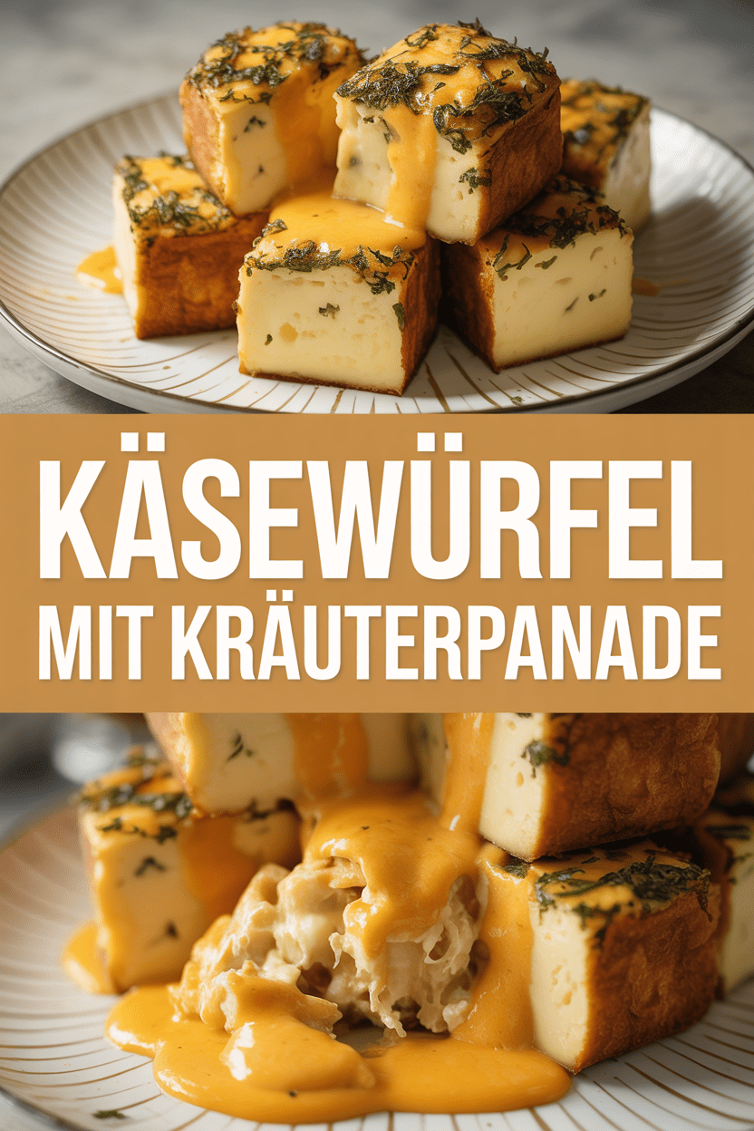 Käsewürfel mit Kräuterpanade