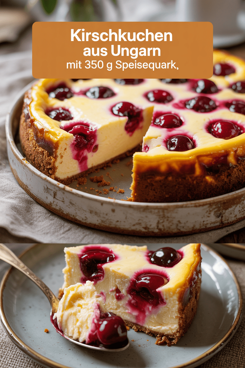 Kirschkuchen aus Ungarn mit 350 g Speisequark
