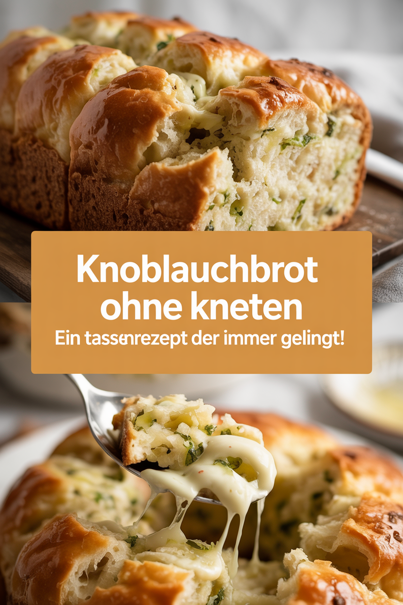 Knoblauchbrot ohne Kneten ein Tassenrezept der immer gelingt!