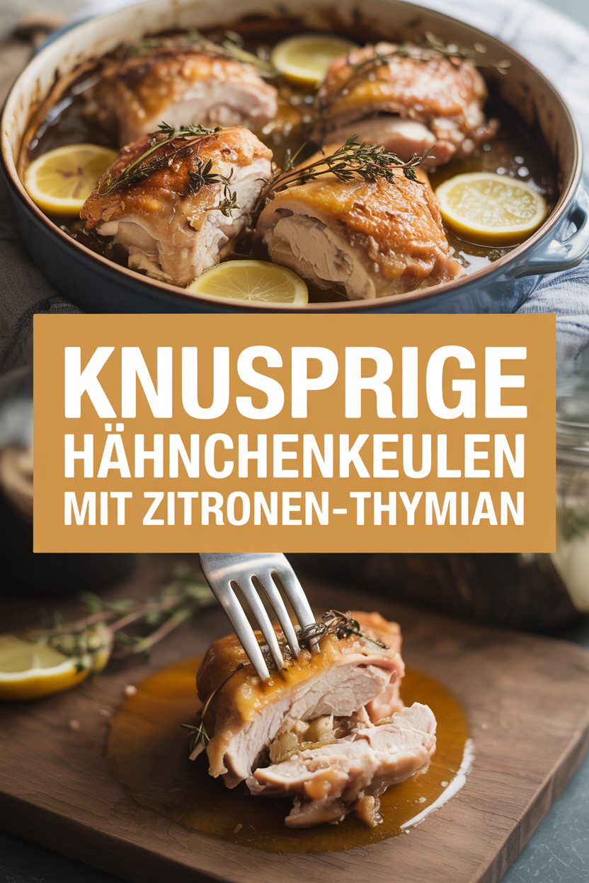 Knusprige Hähnchenkeulen mit Zitronen-Thymian