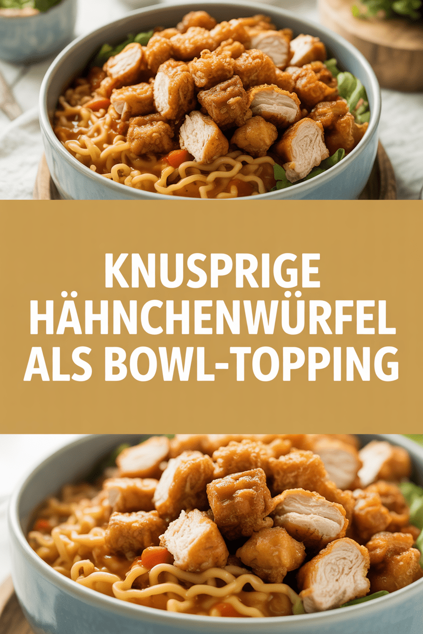 Knusprige Hähnchenwürfel als Bowl-Topping