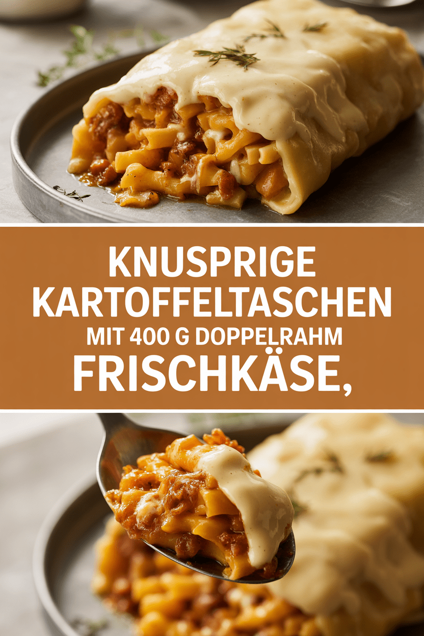 Knusprige Kartoffeltaschen mit 400 g Doppelrahm Frischkäse