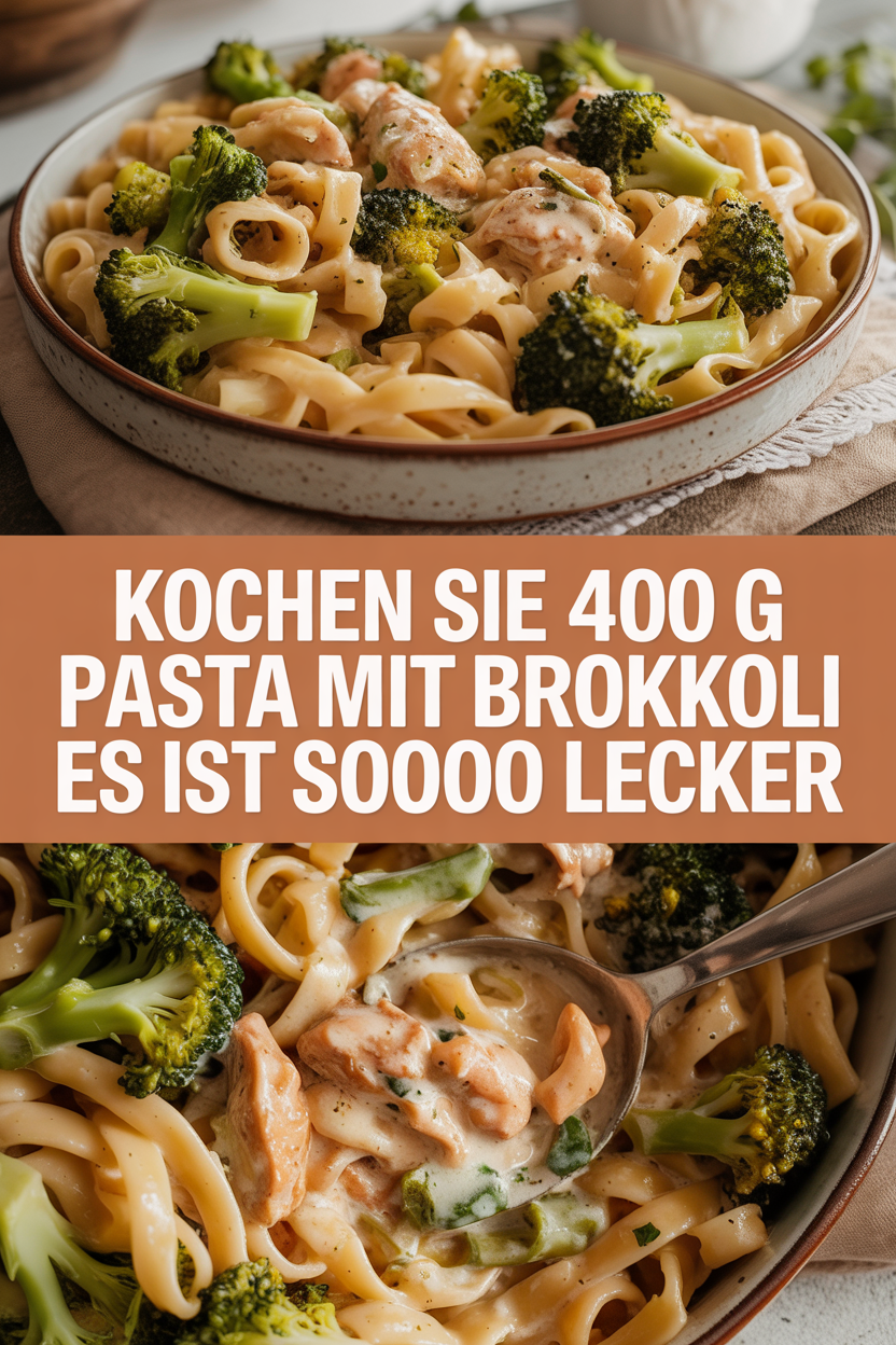 Kochen Sie 400 g Pasta mit Brokkoli es ist soooo lecker