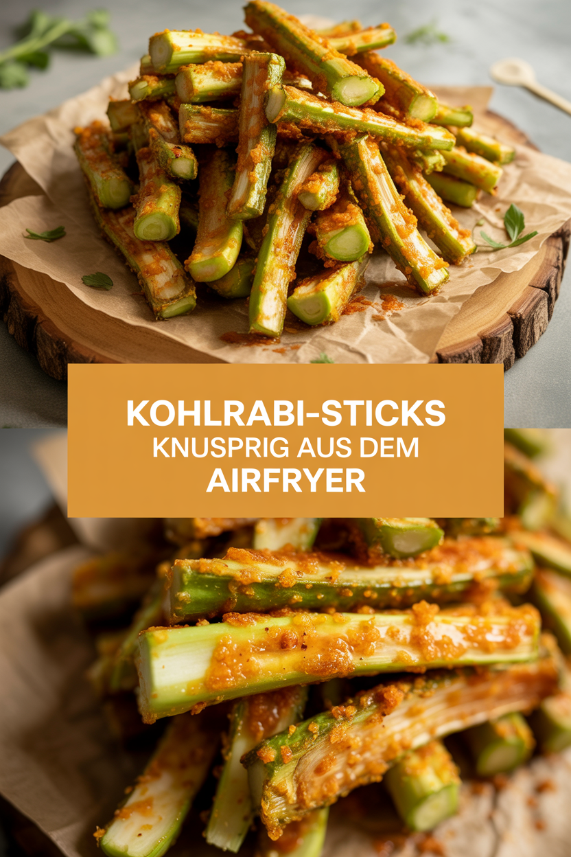 Kohlrabi-Sticks knusprig aus dem Airfryer