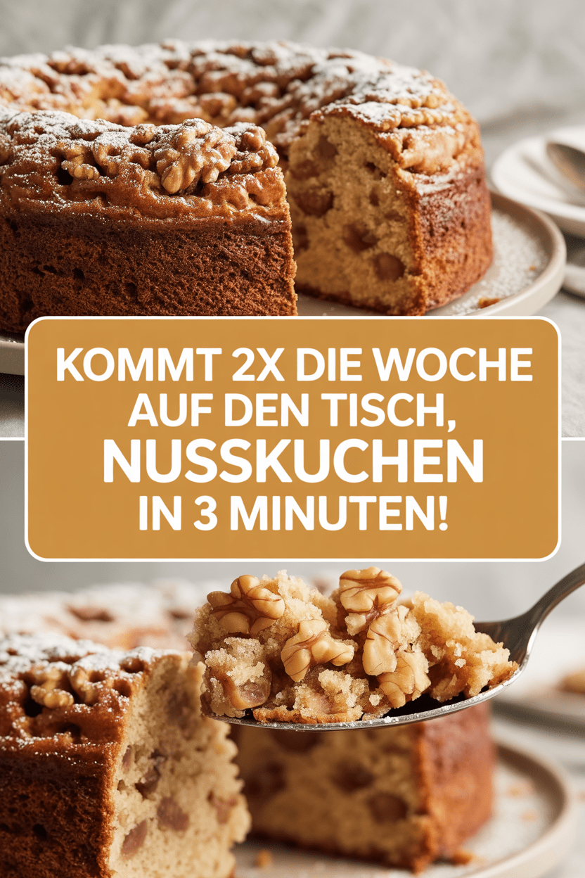 Kommt 2x die Woche auf den Tisch, Nusskuchen in 3 Minuten!
