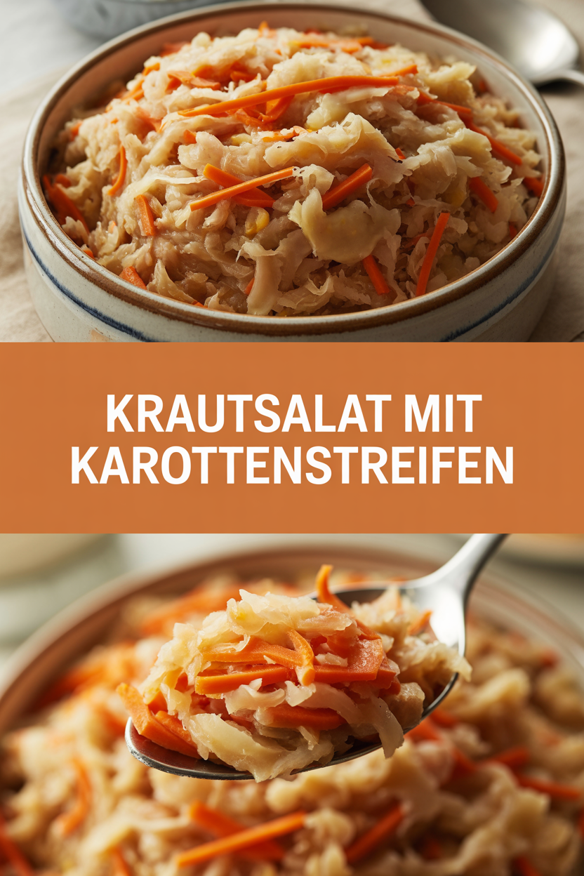 Krautsalat mit Karottenstreifen