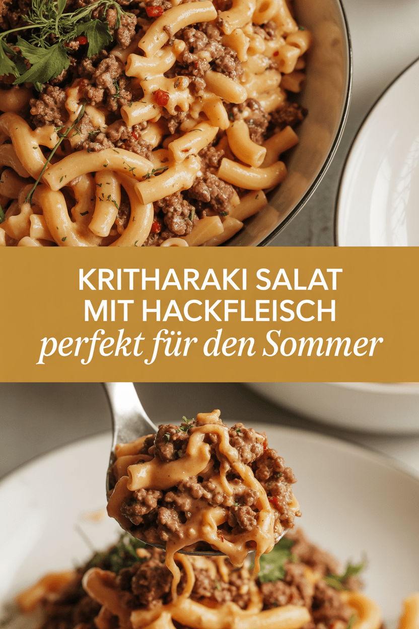 Kritharaki Salat mit Hackfleisch perfekt für den Sommer