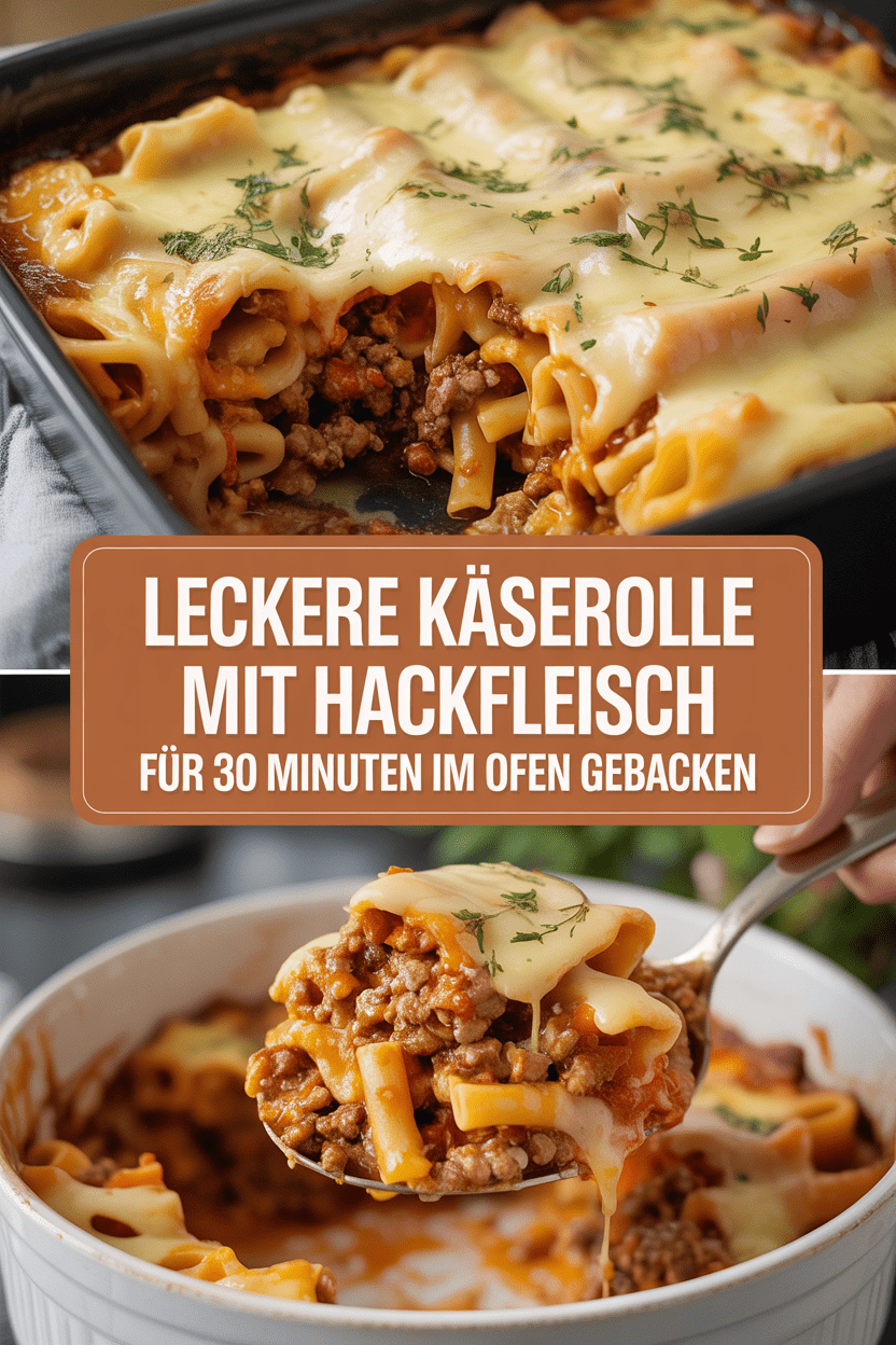 Leckere Käserolle mit Hackfleisch für 30 Minuten im Ofen gebacken