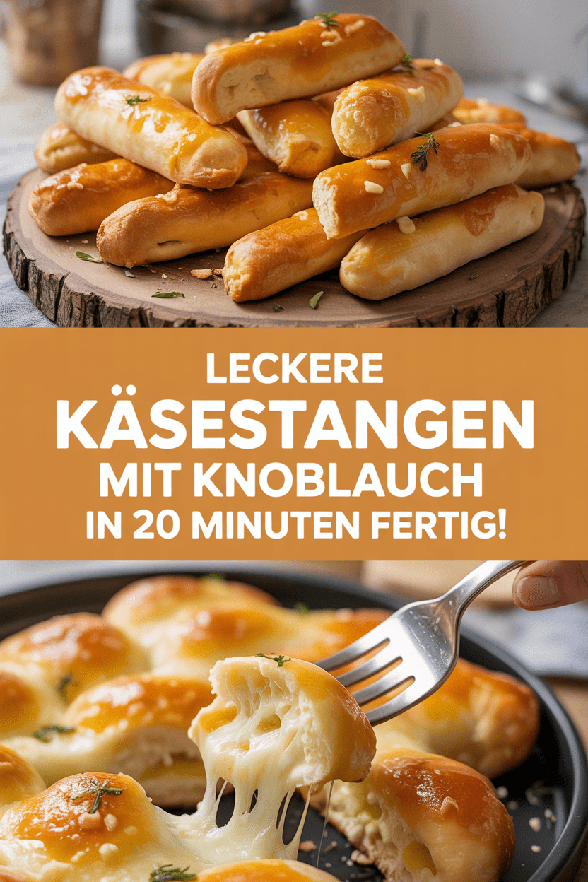 Leckere Käsestangen mit Knoblauch in 20 Minuten fertig!