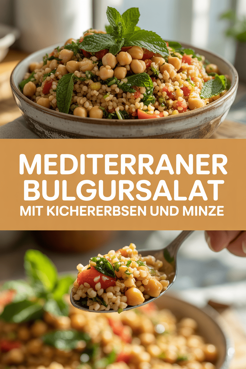 Mediterraner Bulgursalat mit Kichererbsen und Minze