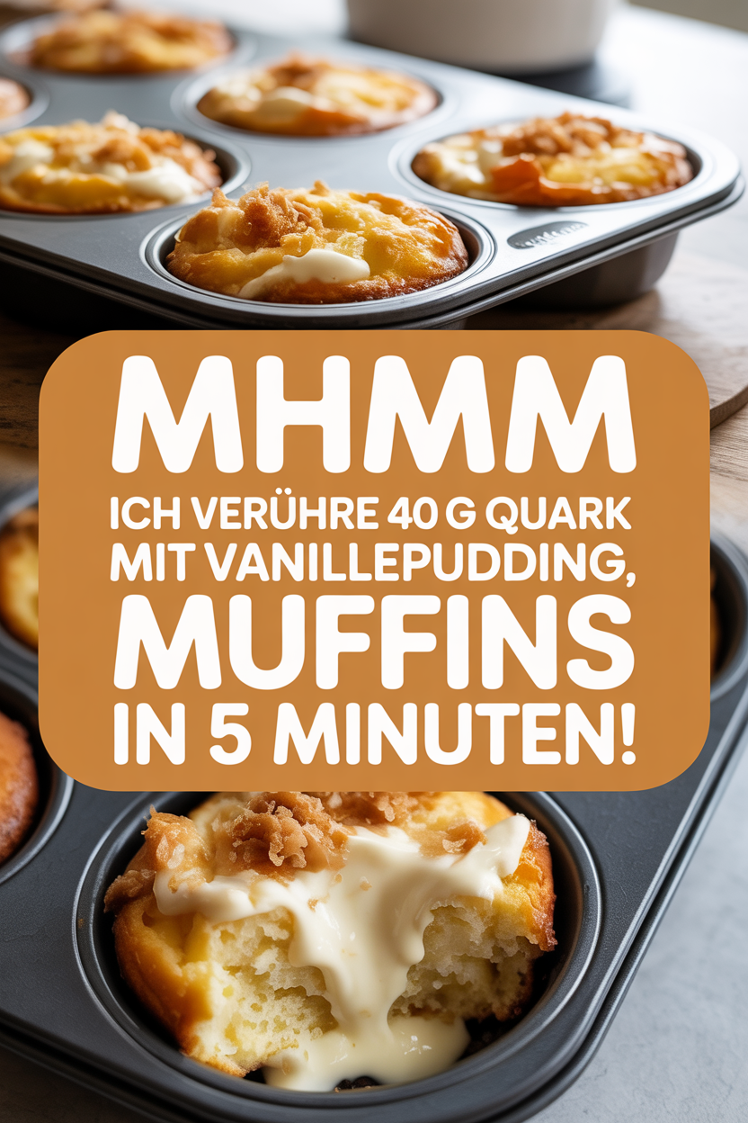 Mhmm Ich verühre 400 g Quark mit Vanillepudding, Muffins in 5 Minuten!