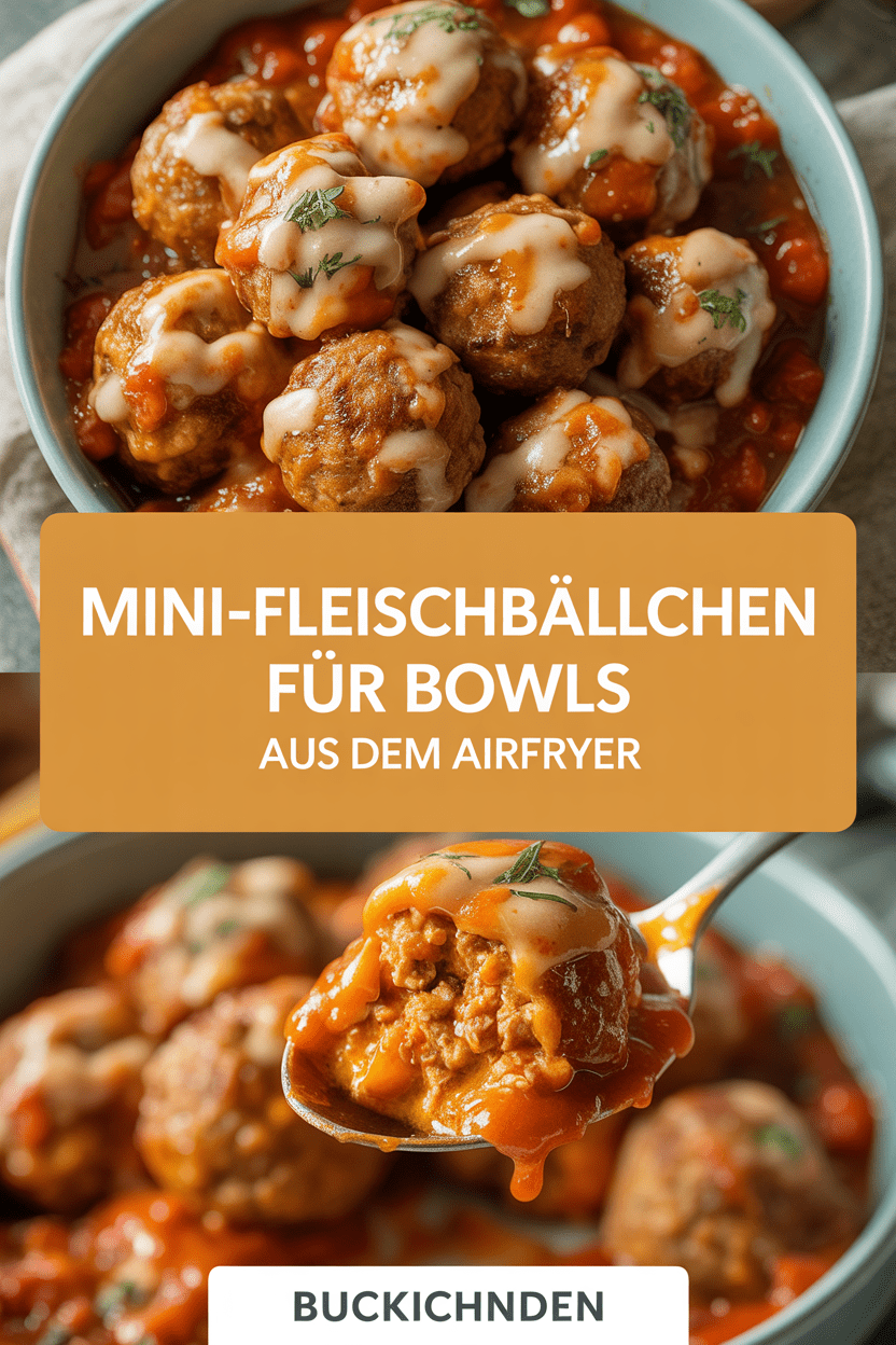 Mini-Fleischbällchen für Bowls aus dem Airfryer