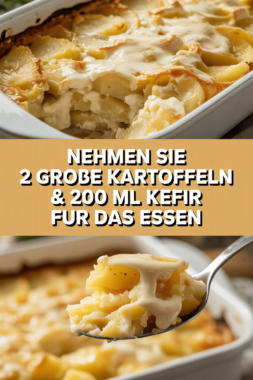 Nehmen Sie 2 große Kartoffeln & 200 ml Kefir fur das essen