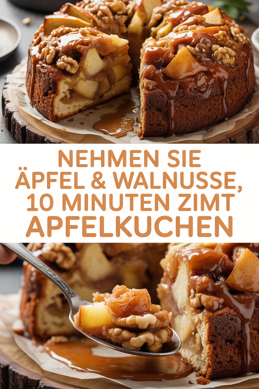 Nehmen Sie Äpfel & Walnüsse, 10 Minuten Zimt Apfelkuchen