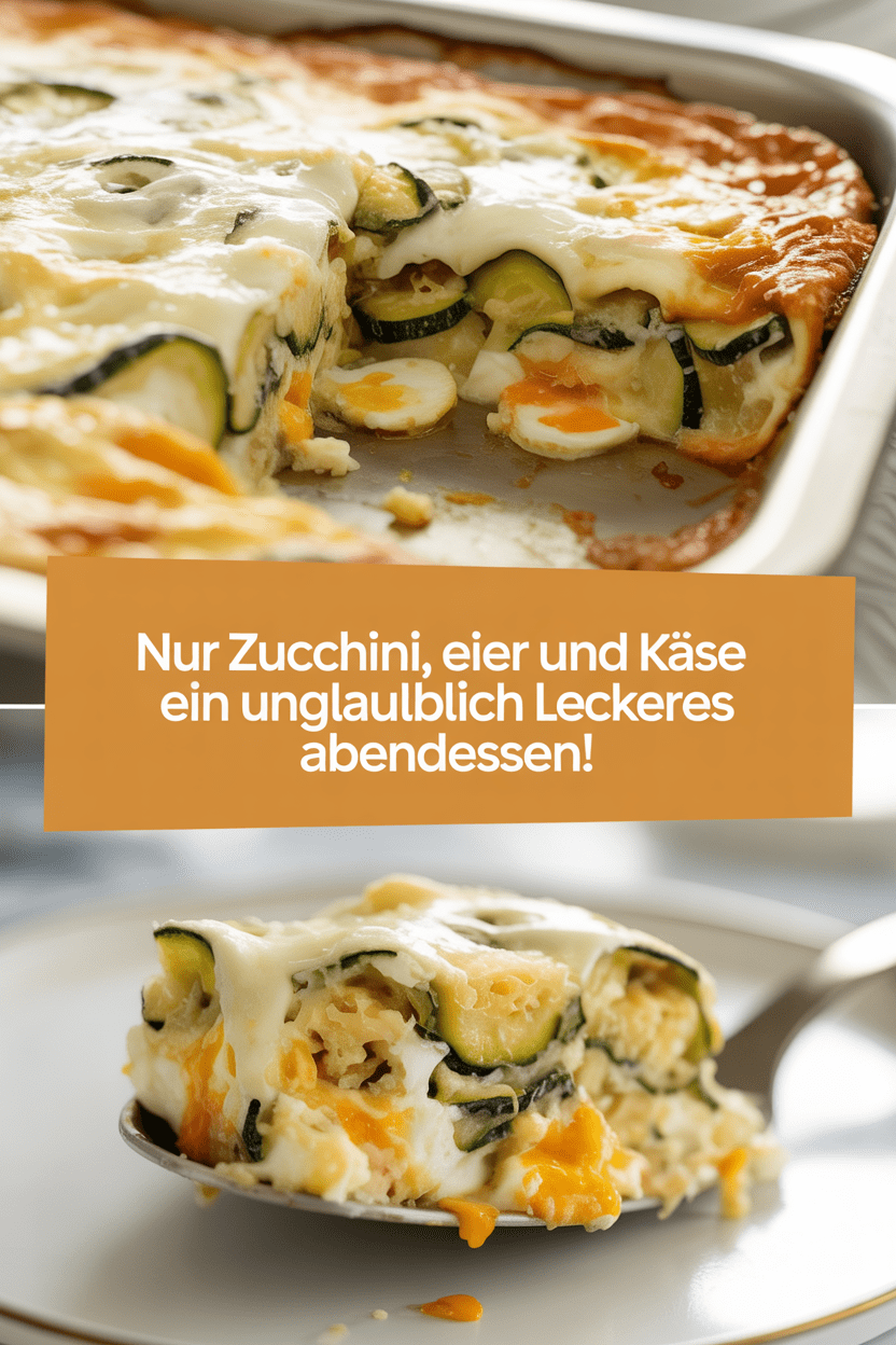 Nur Zucchini, Eier und Käse ein unglaublich leckeres Abendessen!