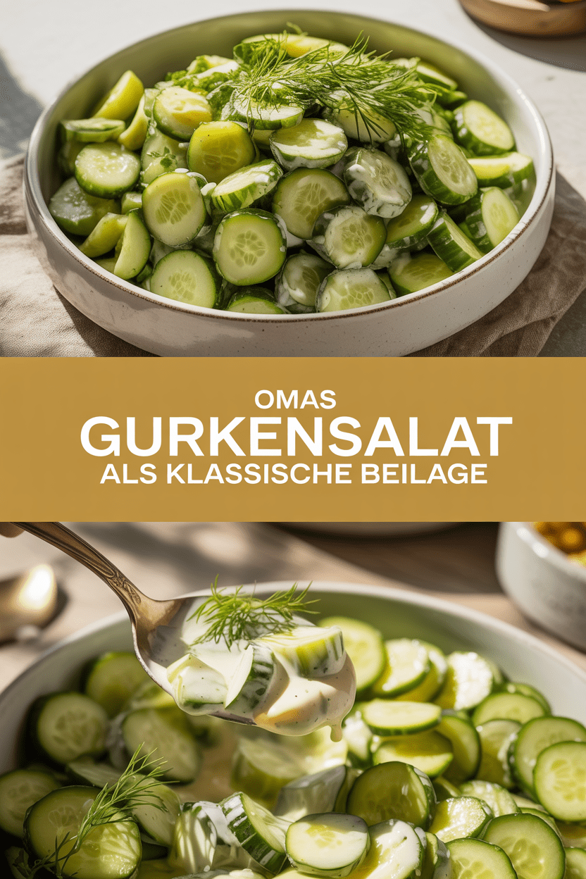 Omas Gurkensalat als klassische Beilage