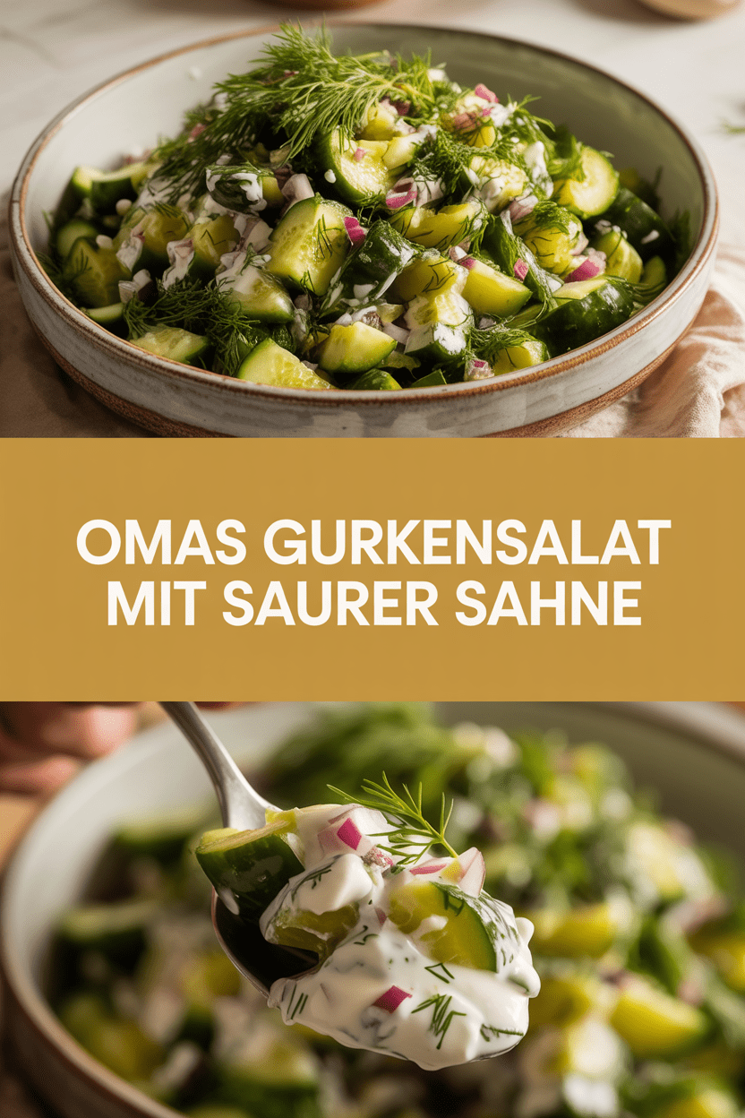 Omas Gurkensalat mit saurer Sahne