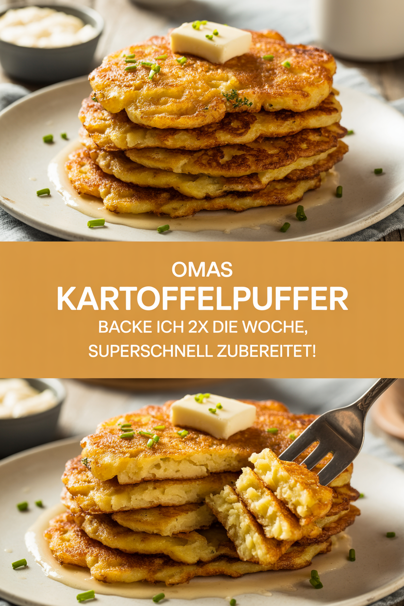 Omas Kartoffelpuffer backe ich 2x die Woche, superschnell zubereitet!