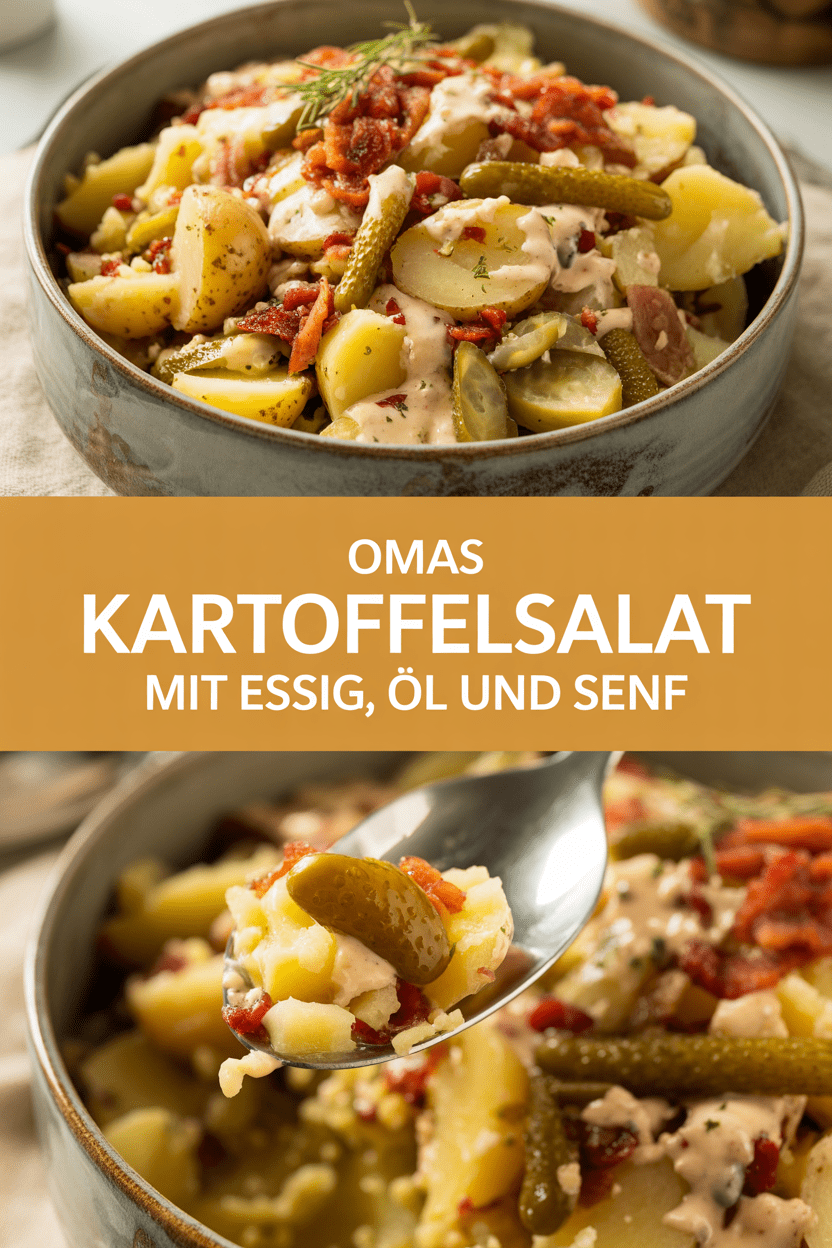 Omas Kartoffelsalat mit Essig, Öl und Senf