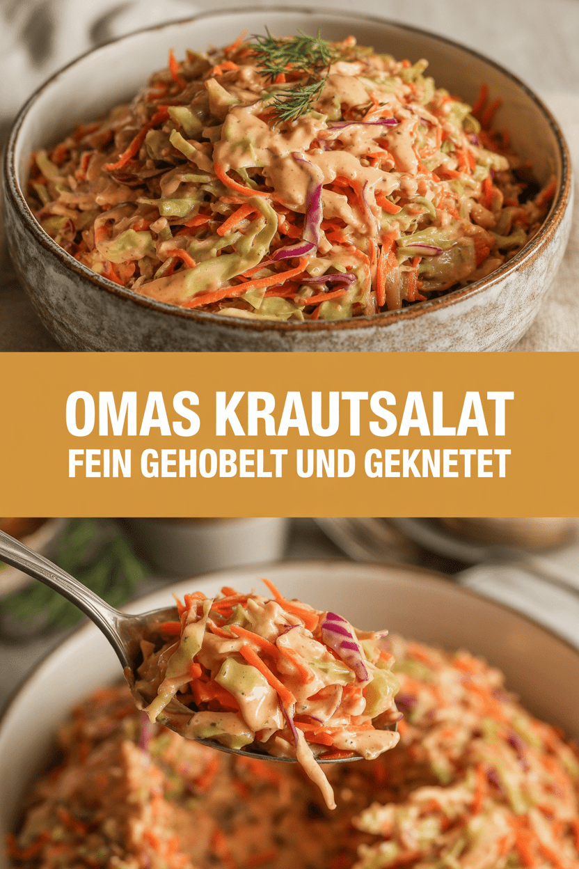 Omas Krautsalat fein gehobelt und geknetet