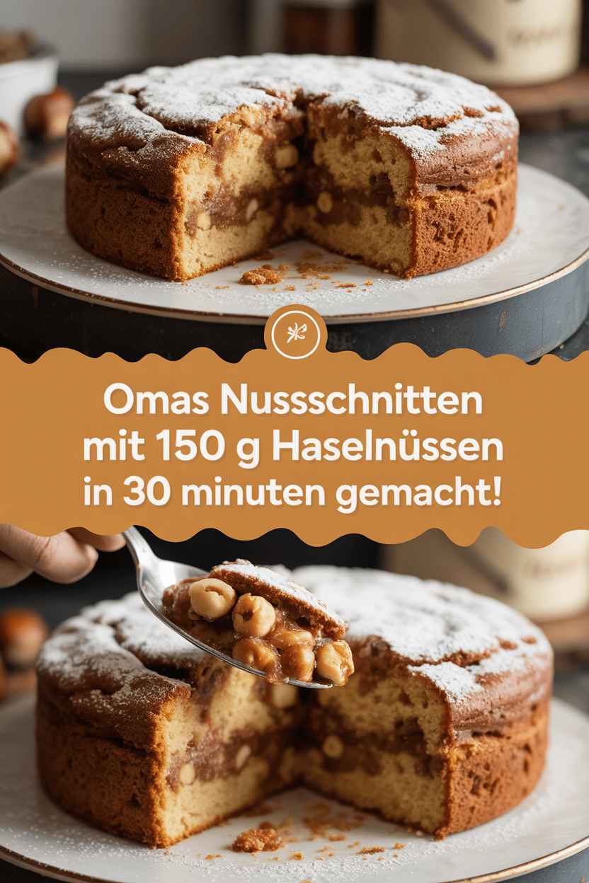 Omas Nussschnitten mit 150 g Haselnüssen in 30 Minuten gemacht!