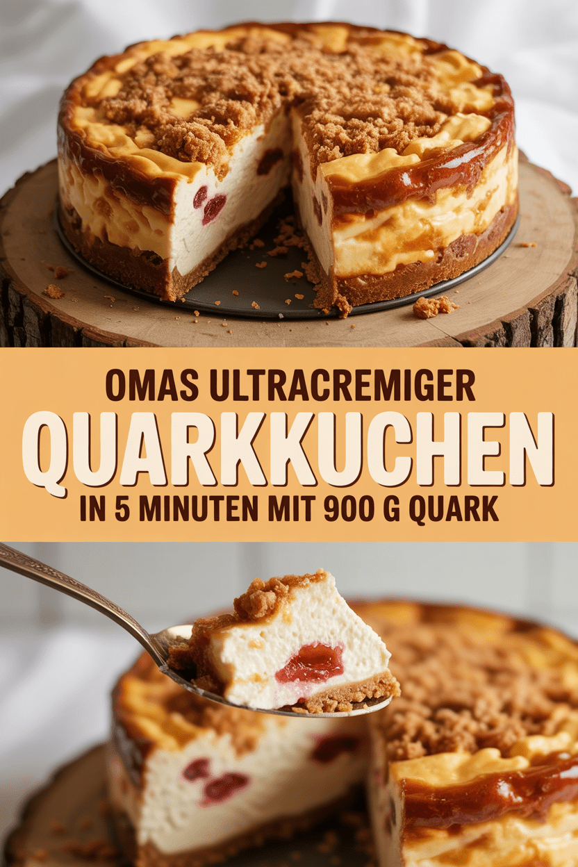 Omas Ultracremiger Quarkkuchen in 5 Minuten mit 900 g Quark