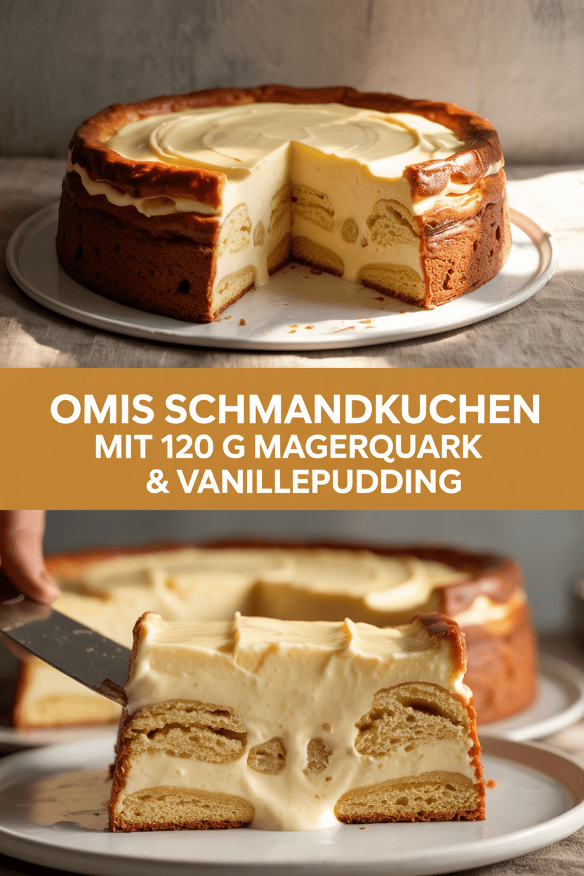 Omis Schmandkuchen mit 120 g Magerquark & Vanillepudding