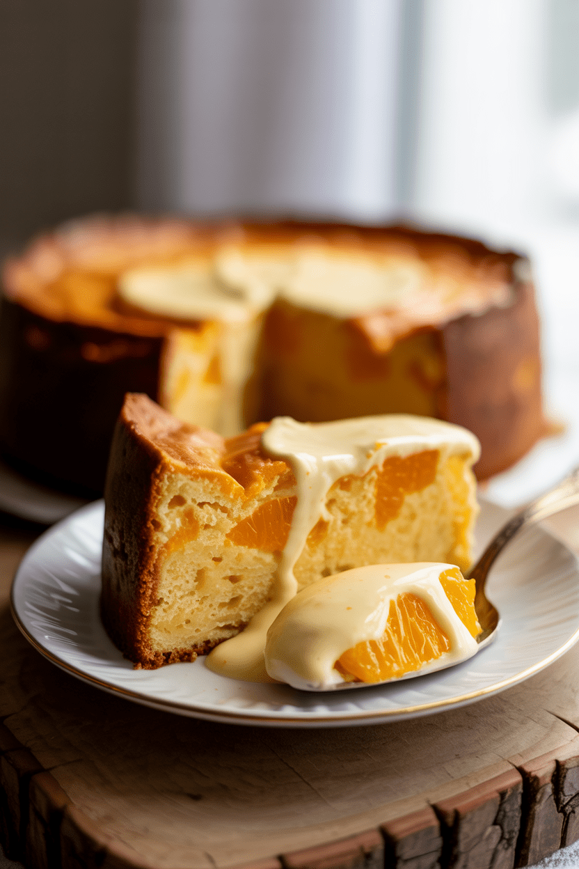 Orangenkuchen mit 450 g Schmand schnell vorbereitet