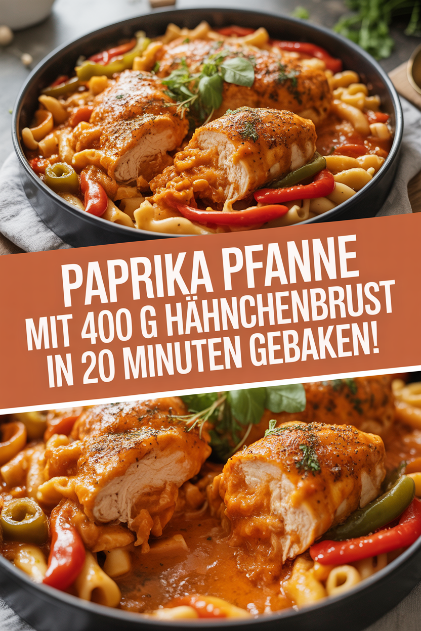 Paprika Pfanne mit 400 g Hähnchenbrust in 20 Minuten gebacken!
