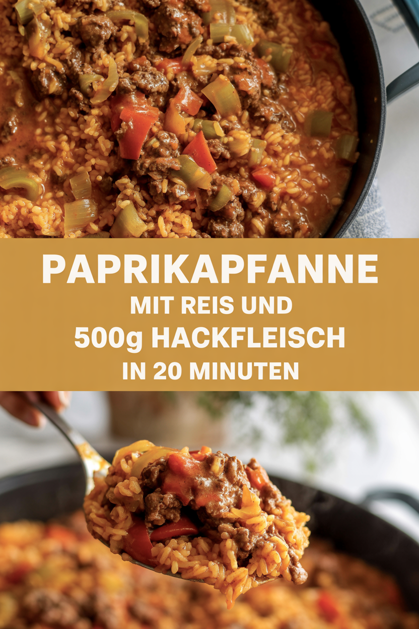 Paprikapfanne mit Reis und 500g Hackfleisch in 20 Minuten