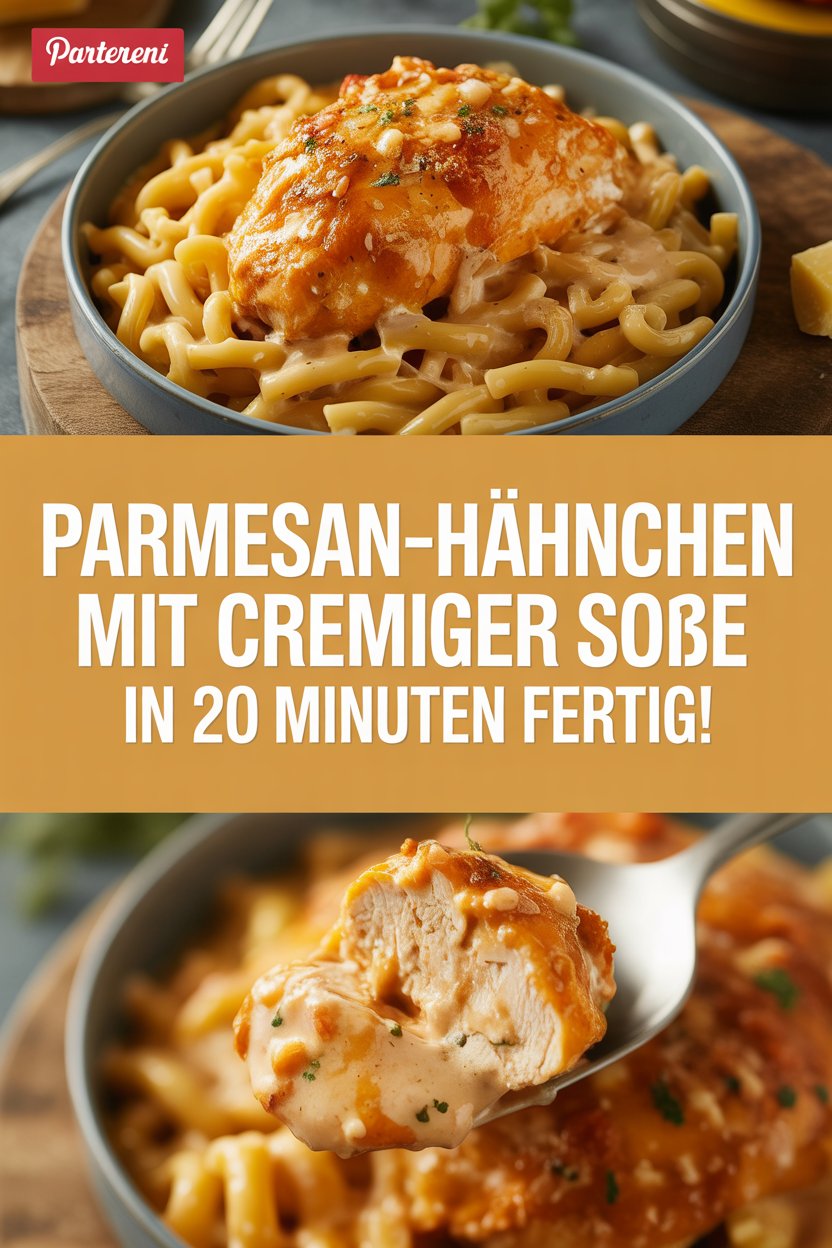 Parmesan-Hähnchen mit cremiger Soße in 20 Minuten fertig!