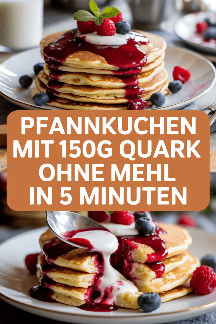 Pfannkuchen mit 150g Quark ohne Mehl in 5 Minuten