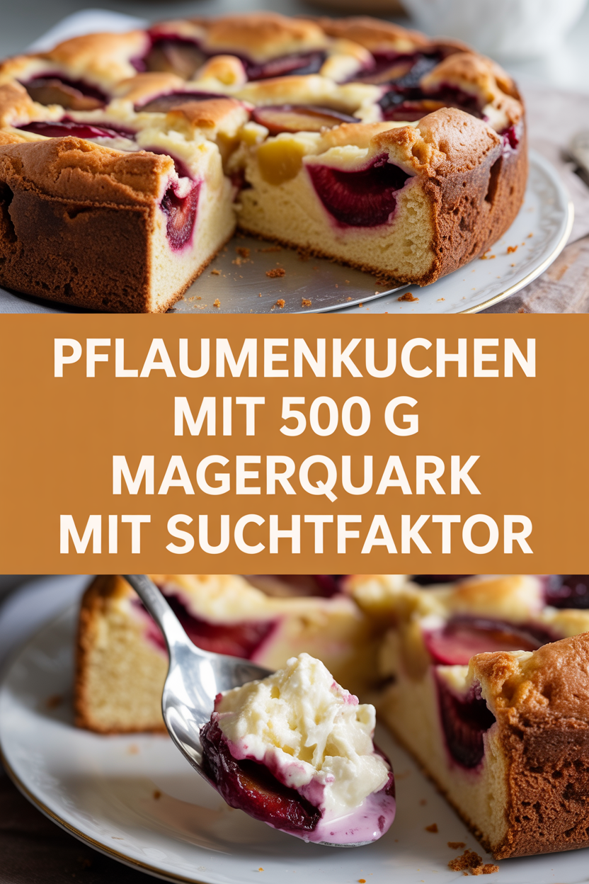 Pflaumenkuchen mit 500 g Magerquark mit Suchtfaktor