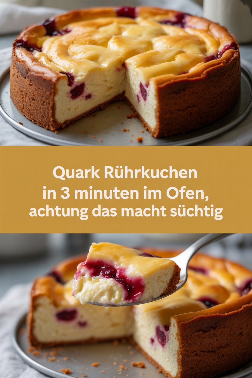Quark Rührkuchen in 3 Minuten im Ofen, achtung das macht süchtig
