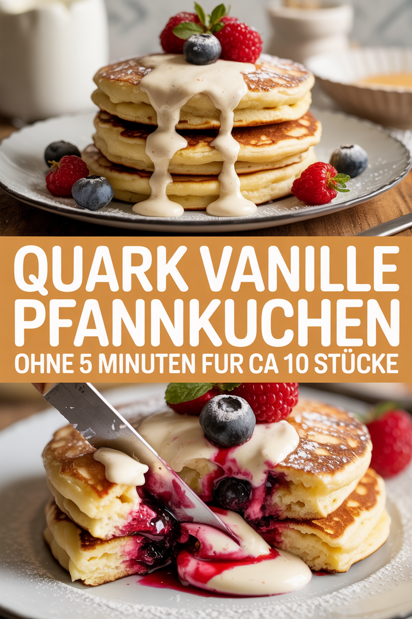 Quark Vanille Pfannkuchen ohne Mehl in 5 Minuten fur ca 10 Stücke