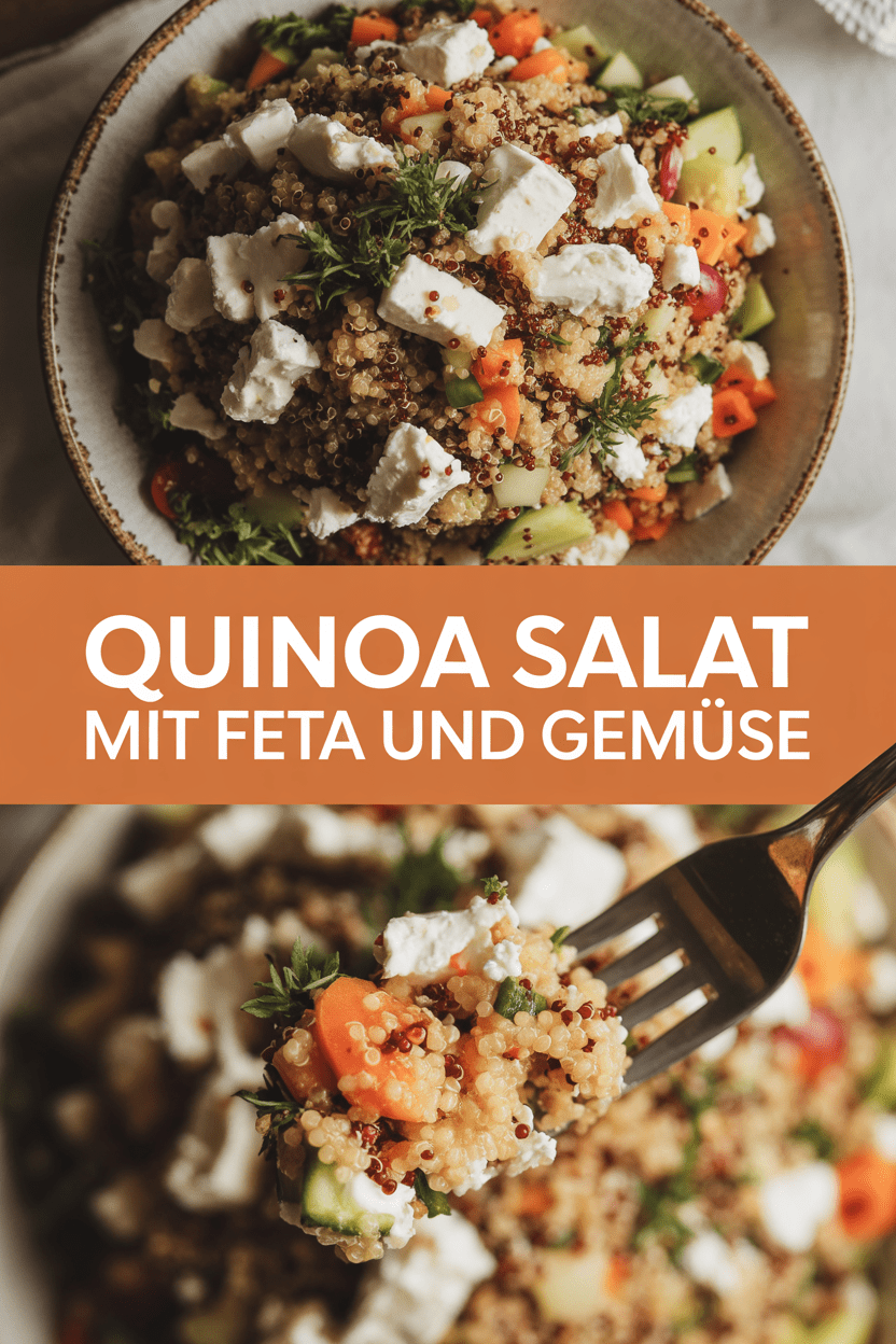 Quinoa Salat mit Feta und Gemüse