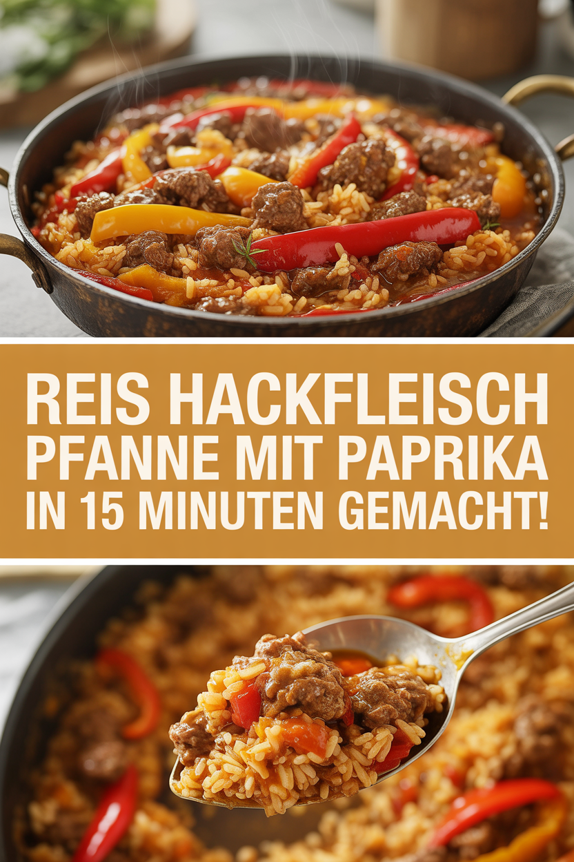 Reis Hackfleisch Pfanne mit Paprika in 15 Minuten gemacht!