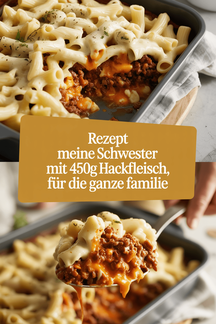 Rezept meine Schwester mit 450g Hackfleisch, für die ganze Familie