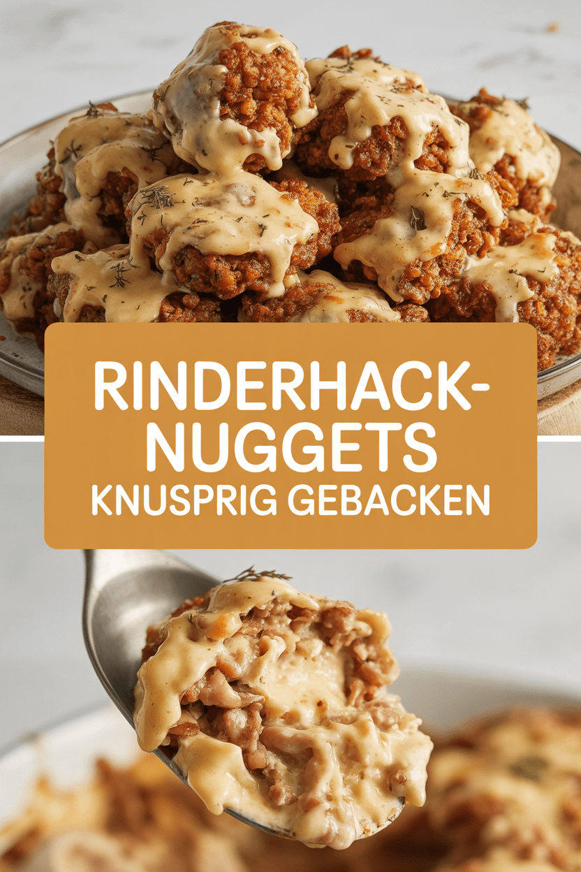 Rinderhack-Nuggets knusprig gebacken