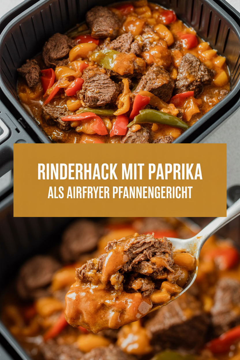 Rinderhack mit Paprika als Airfryer Pfannengericht