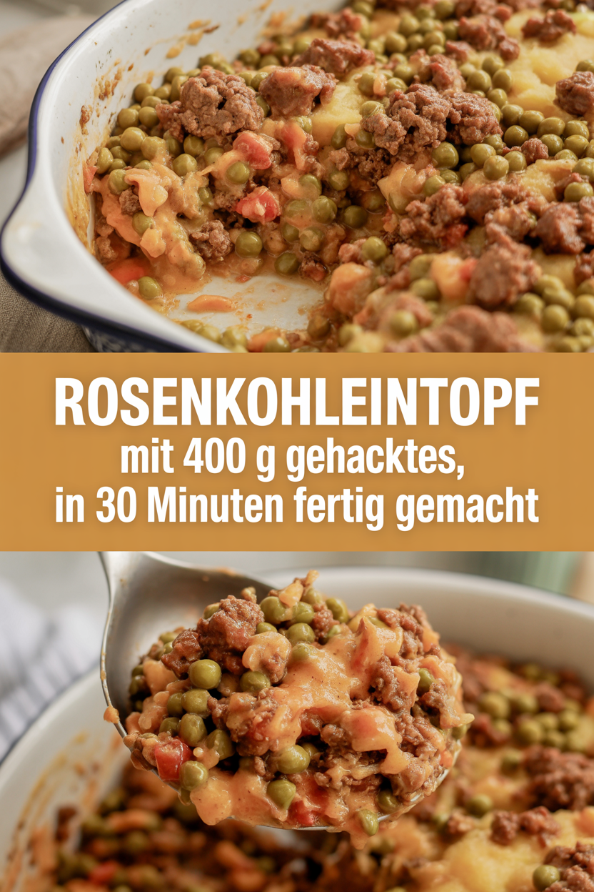 Rosenkohleintopf mit 400 g Gehacktes, in 30 Minuten fertig gemacht