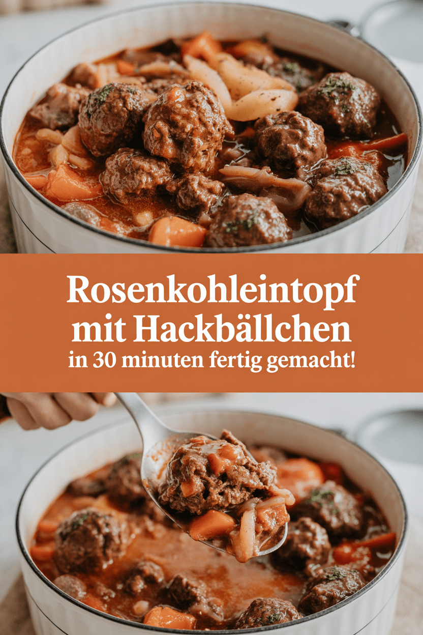Rosenkohleintopf mit Hackbällchen in 30 Minuten fertig gemacht!