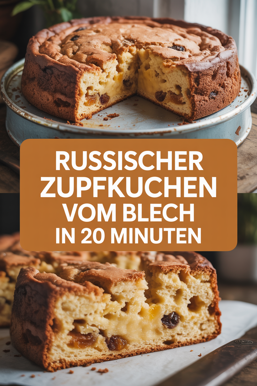 Russischer Zupfkuchen vom Blech in 20 Minuten